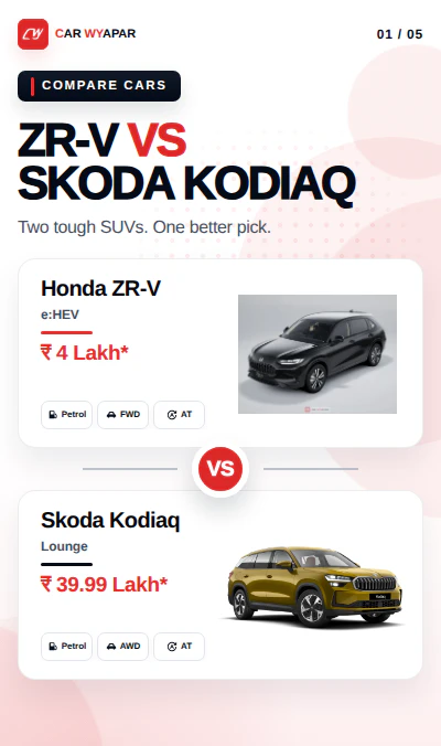 Honda ZR-V VS Kodiaq: Asian Vs German Battle