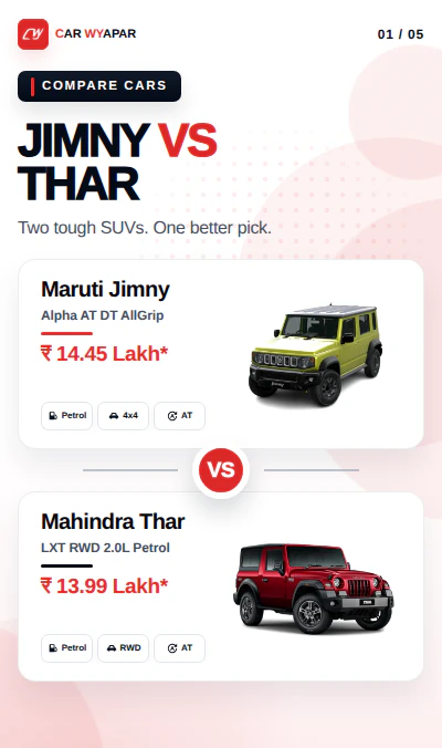 Jimny Vs Thar Comparision for 2026