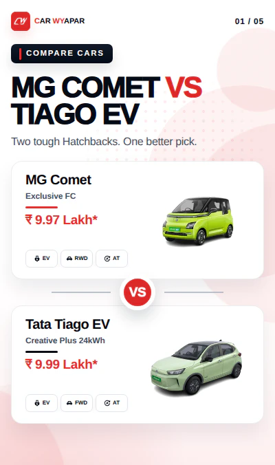 MG Comet Vs Tiago EV: Decide Which one meets your urban needs