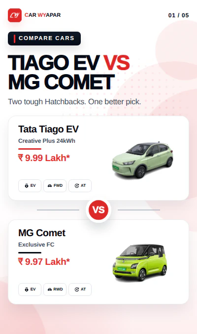 Tiago EV or MG Comet: A Brief Comparision